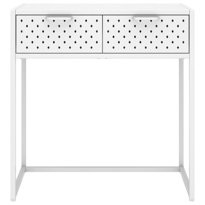 konsolbord 72x35x75 cm stål hvid