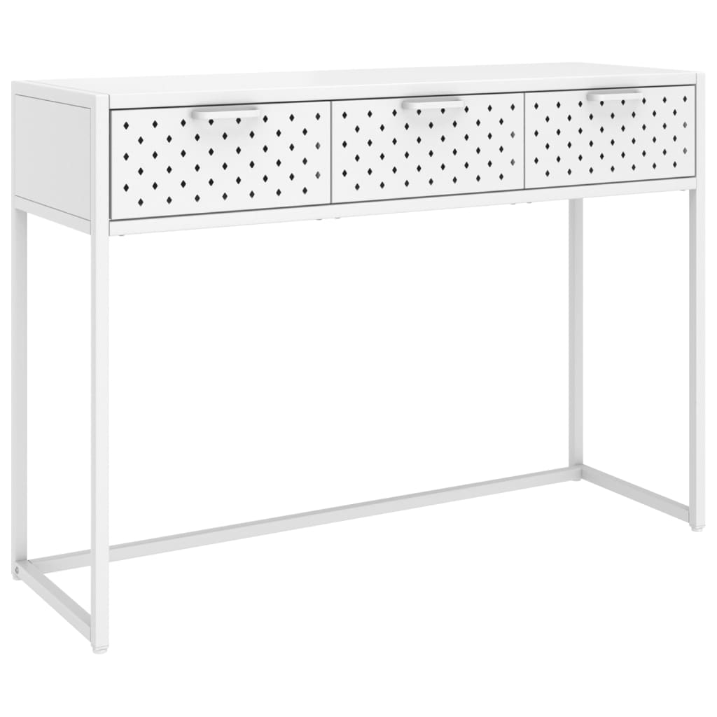 konsolbord 106x35x75 cm stål hvid