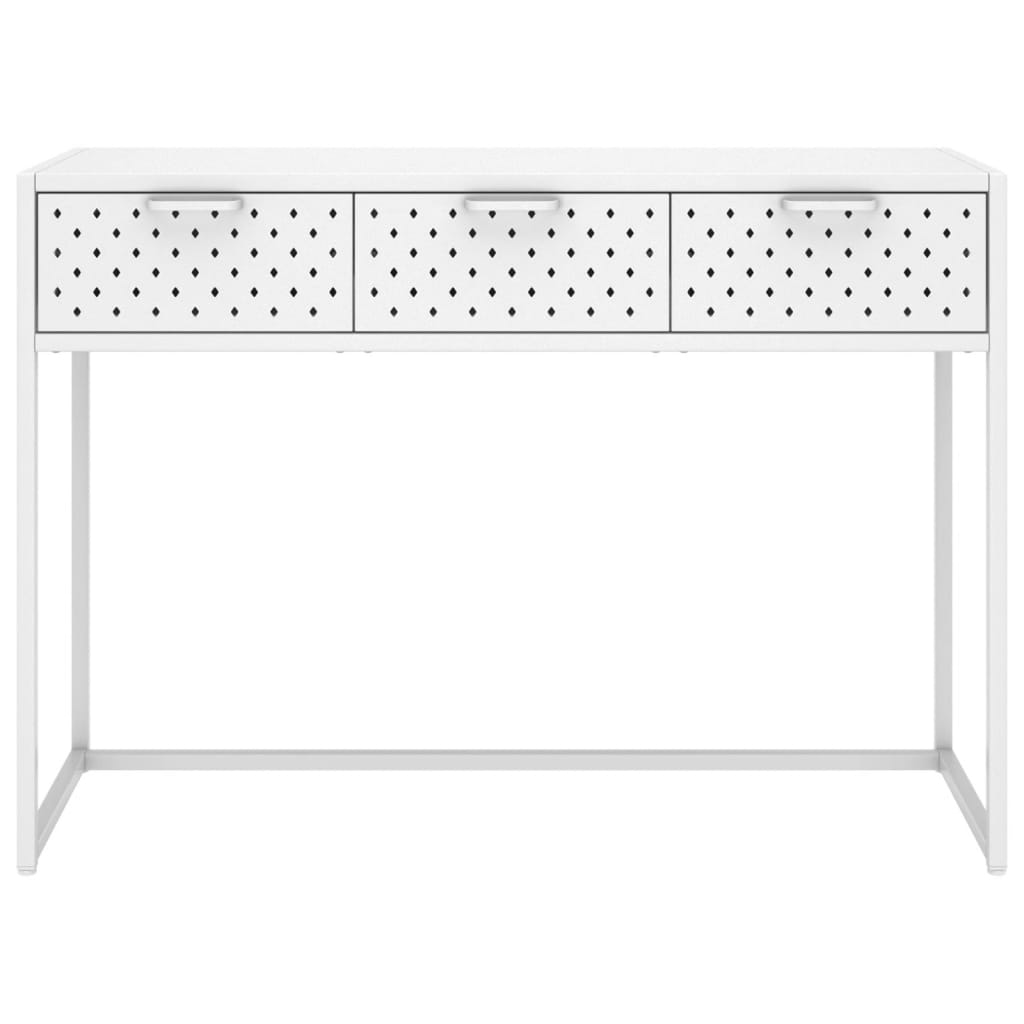 konsolbord 106x35x75 cm stål hvid