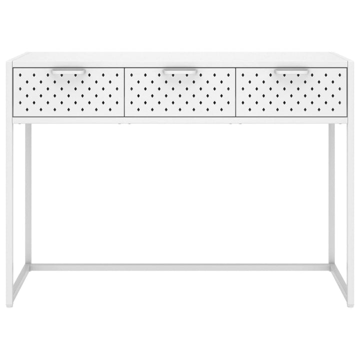 konsolbord 106x35x75 cm stål hvid