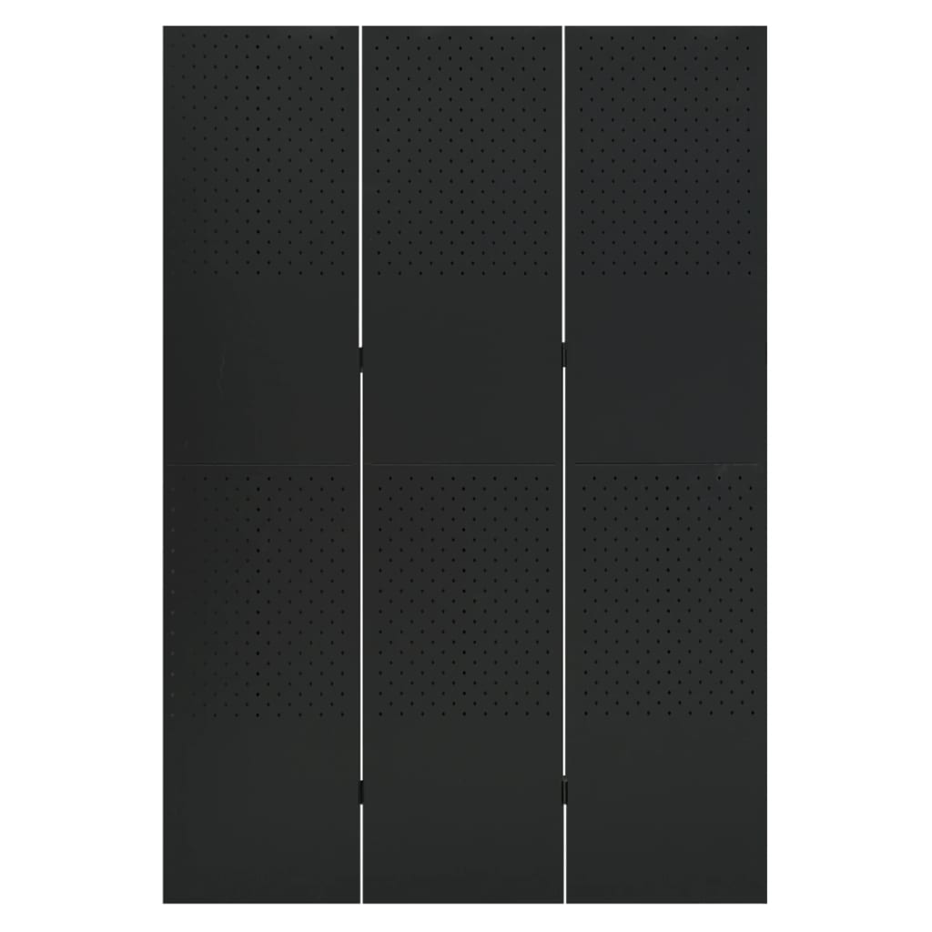 3-panels rumdeler 120x180 cm stål sort