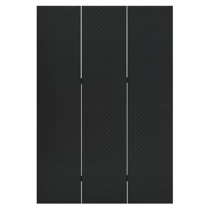 3-panels rumdeler 120x180 cm stål sort