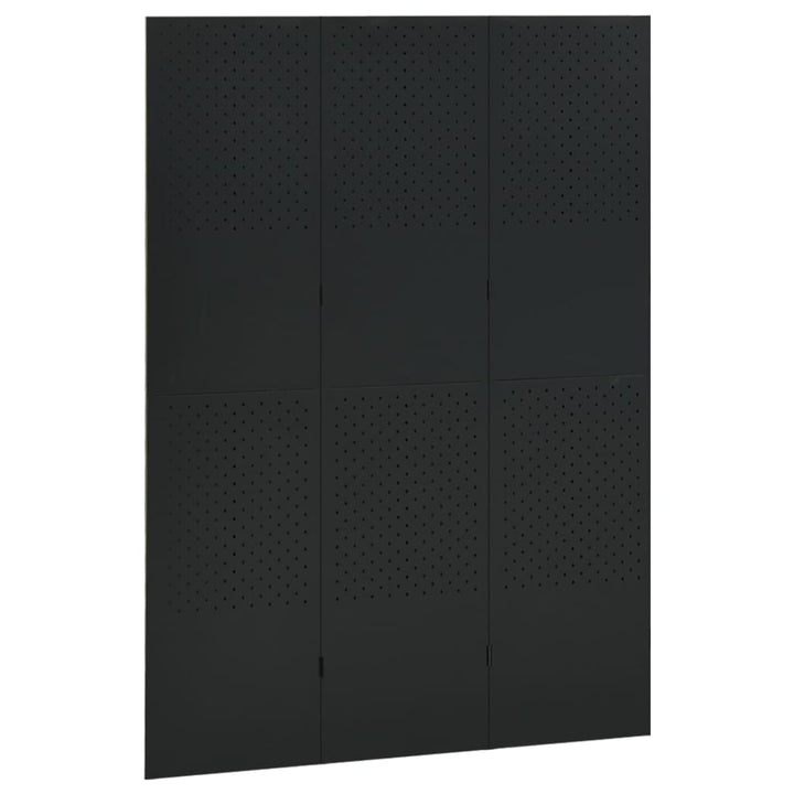 3-panels rumdeler 120x180 cm stål sort