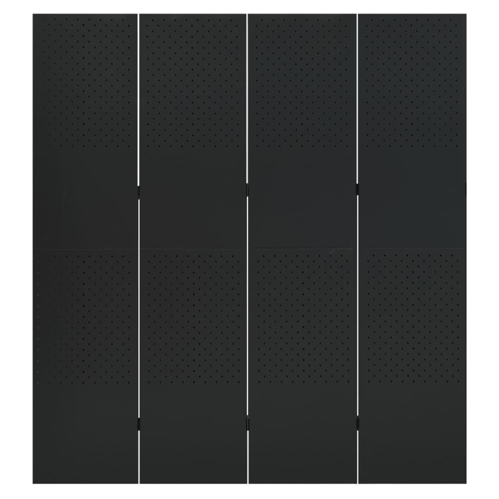 4-panels rumdeler 160x180 cm stål sort