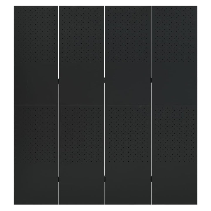 4-panels rumdeler 160x180 cm stål sort
