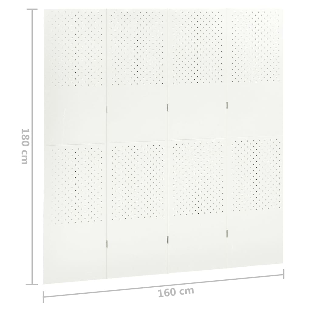4-panels rumdeler 160x180 cm hvid