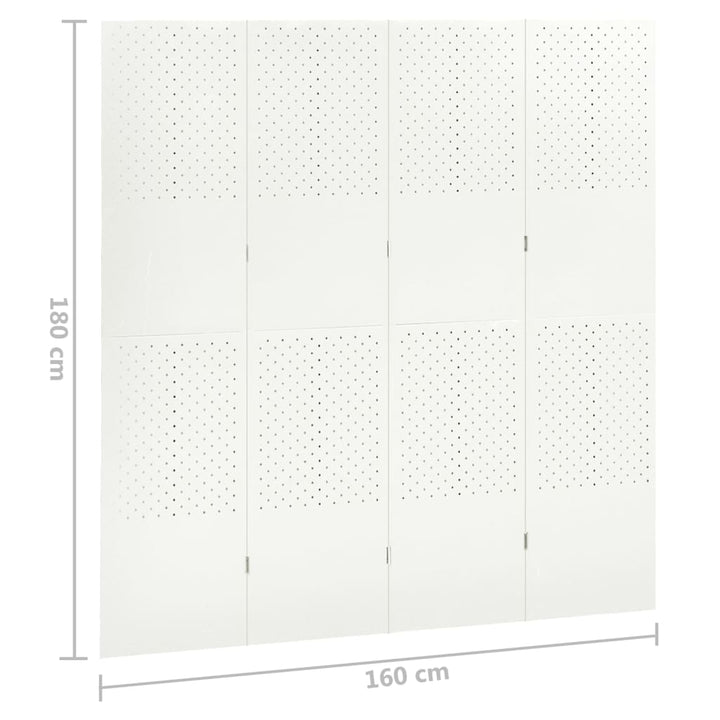 4-panels rumdeler 160x180 cm hvid