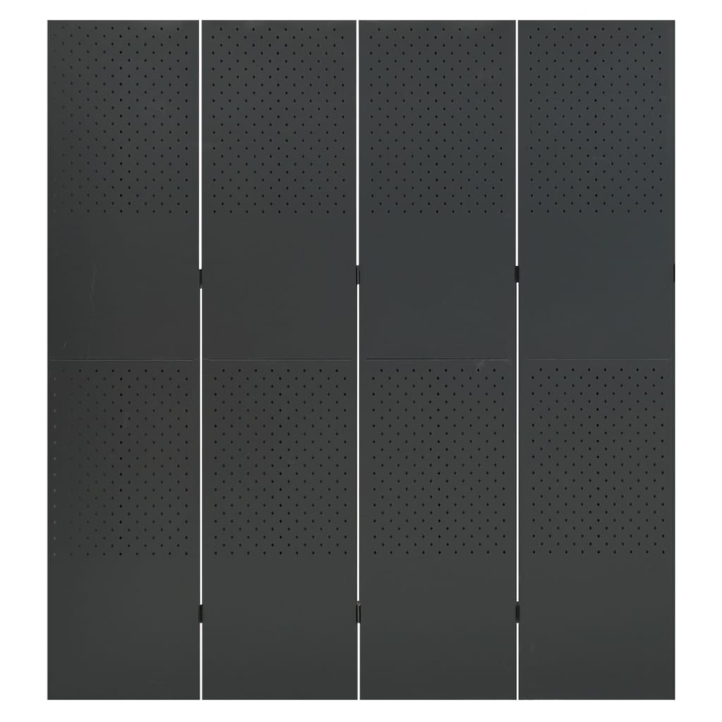 4-panels rumdeler 160x180 cm stål antracitgrå