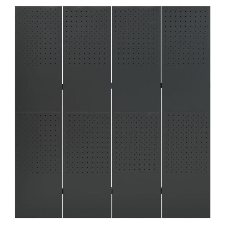 4-panels rumdeler 160x180 cm stål antracitgrå