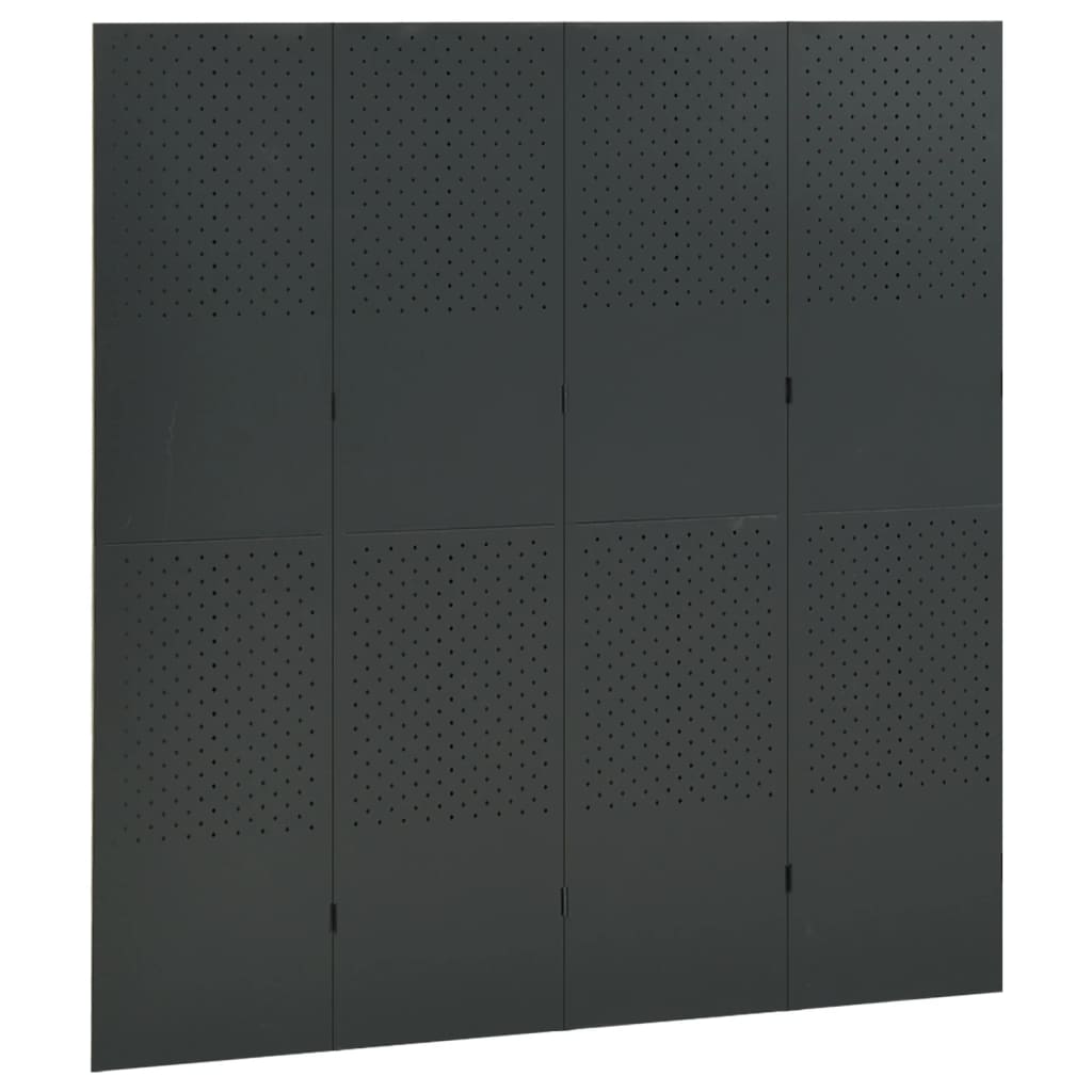 4-panels rumdeler 160x180 cm stål antracitgrå