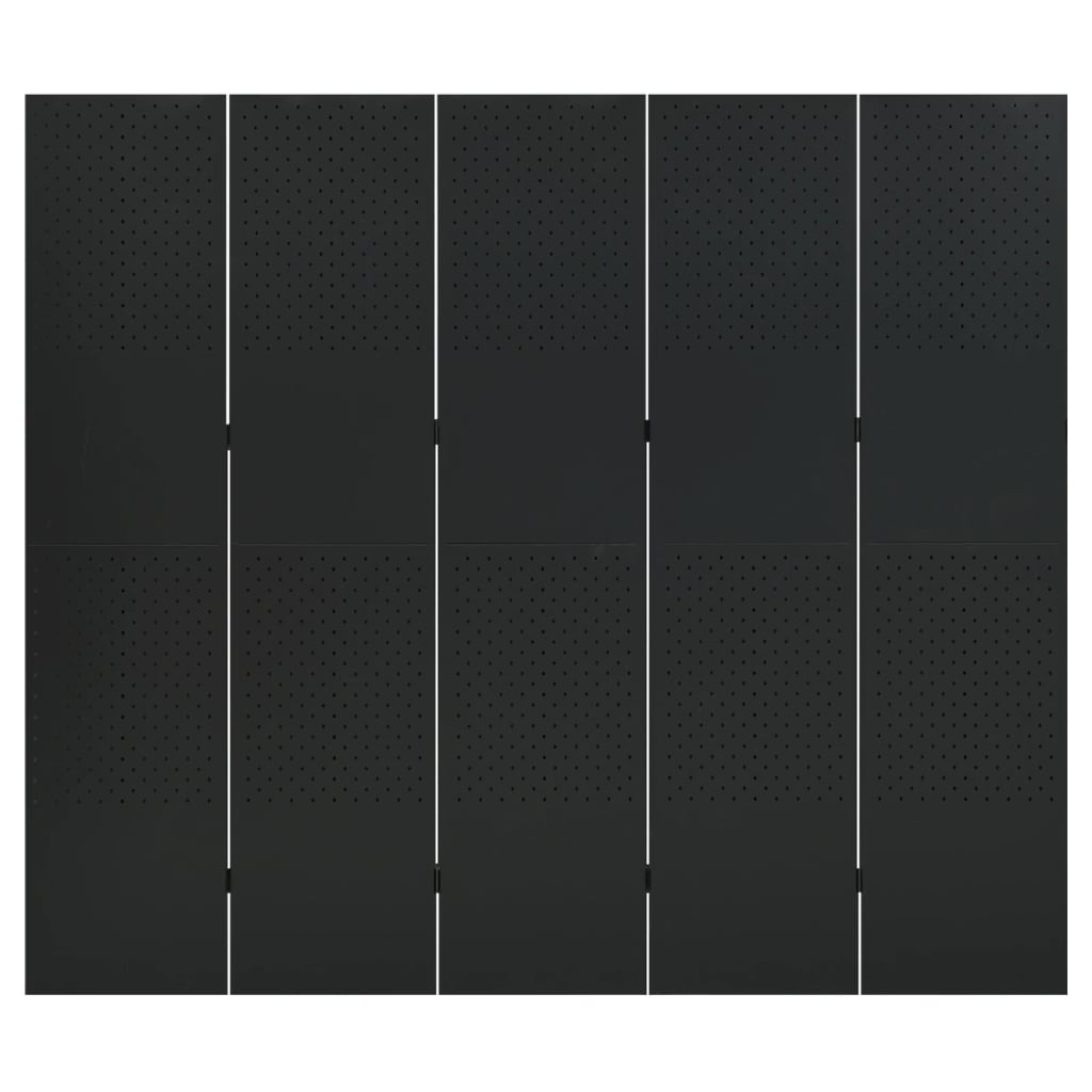 5-panels rumdeler 200x180 cm stål sort