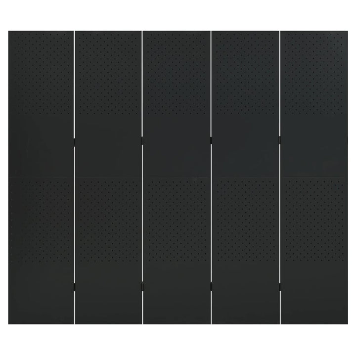 5-panels rumdeler 200x180 cm stål sort