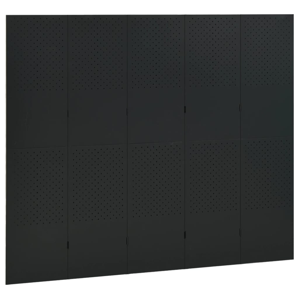 5-panels rumdeler 200x180 cm stål sort
