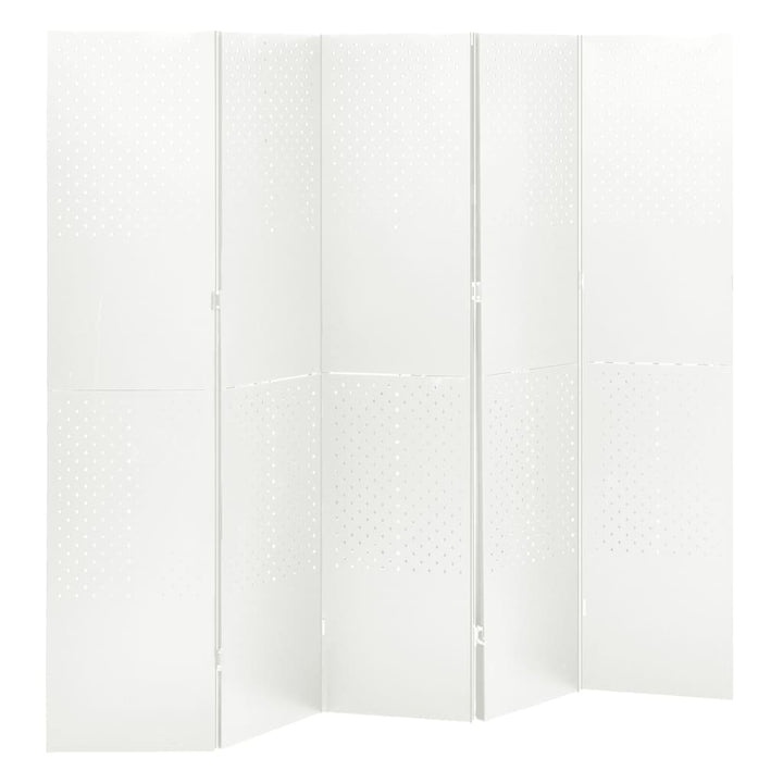 5-panels rumdeler 200x180 cm stål hvid