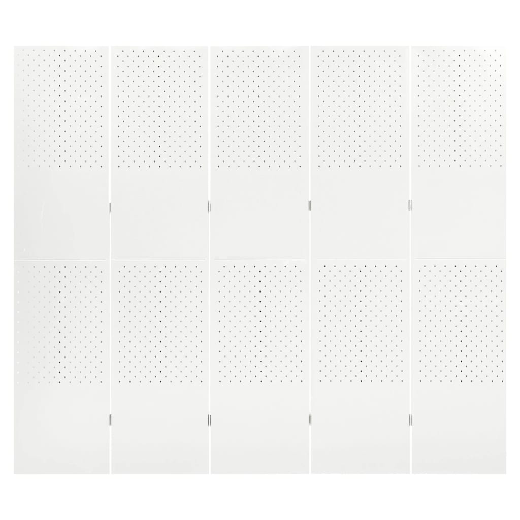 5-panels rumdeler 200x180 cm stål hvid
