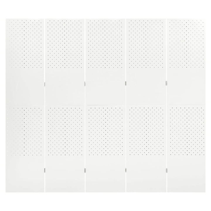 5-panels rumdeler 200x180 cm stål hvid