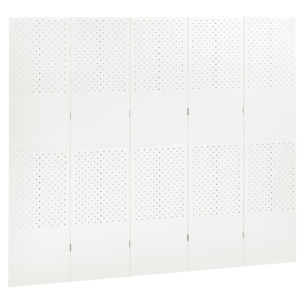 5-panels rumdeler 200x180 cm stål hvid