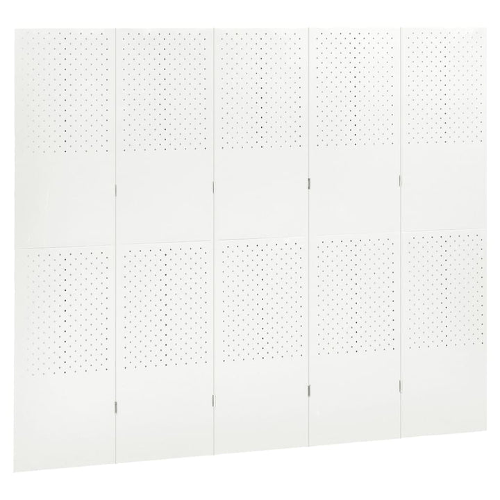 5-panels rumdeler 200x180 cm stål hvid