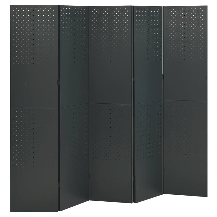 5-panels rumdeler 200x180 cm stål antracitgrå