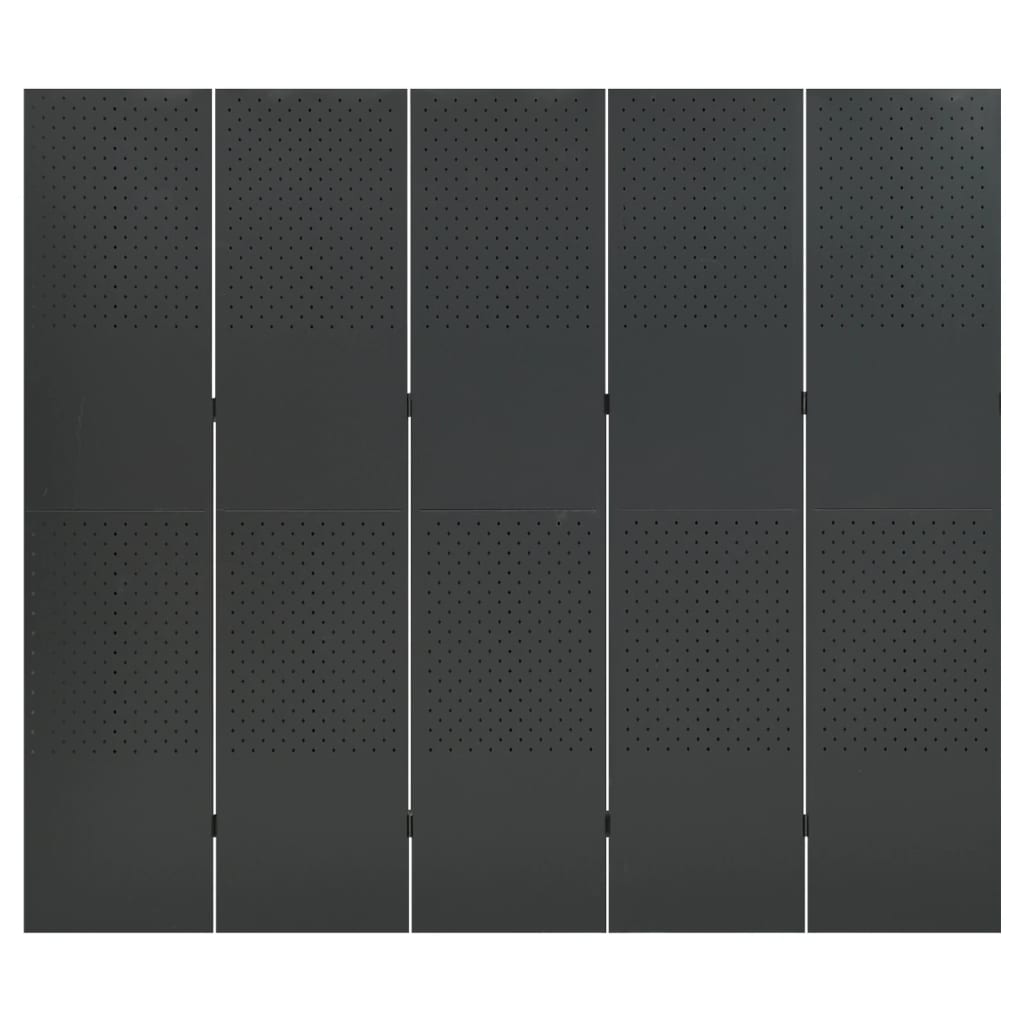 5-panels rumdeler 200x180 cm stål antracitgrå