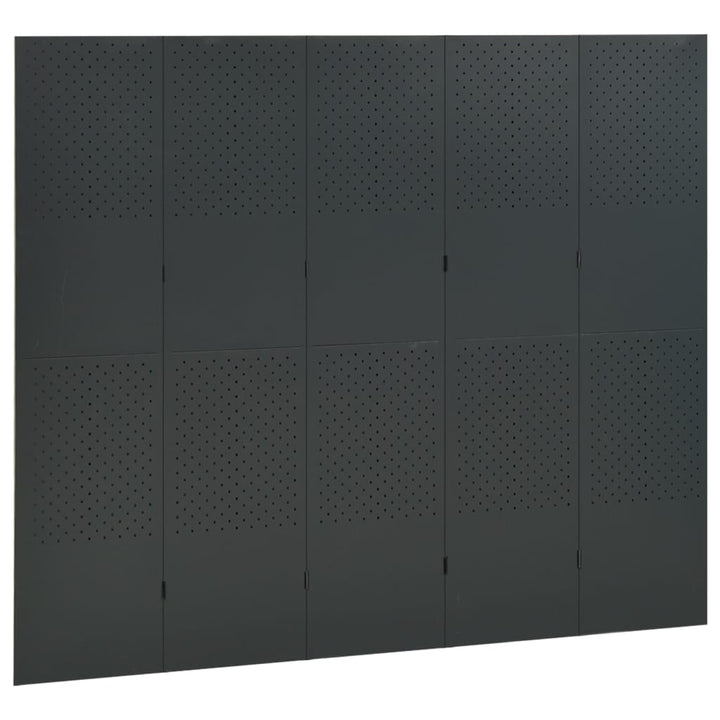 5-panels rumdeler 200x180 cm stål antracitgrå