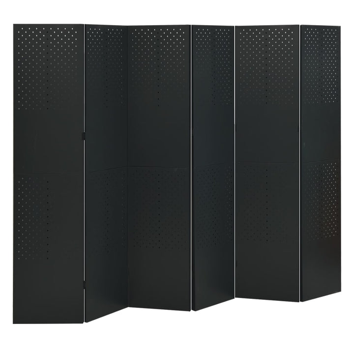 6-panels rumdeler 240x180 cm stål sort