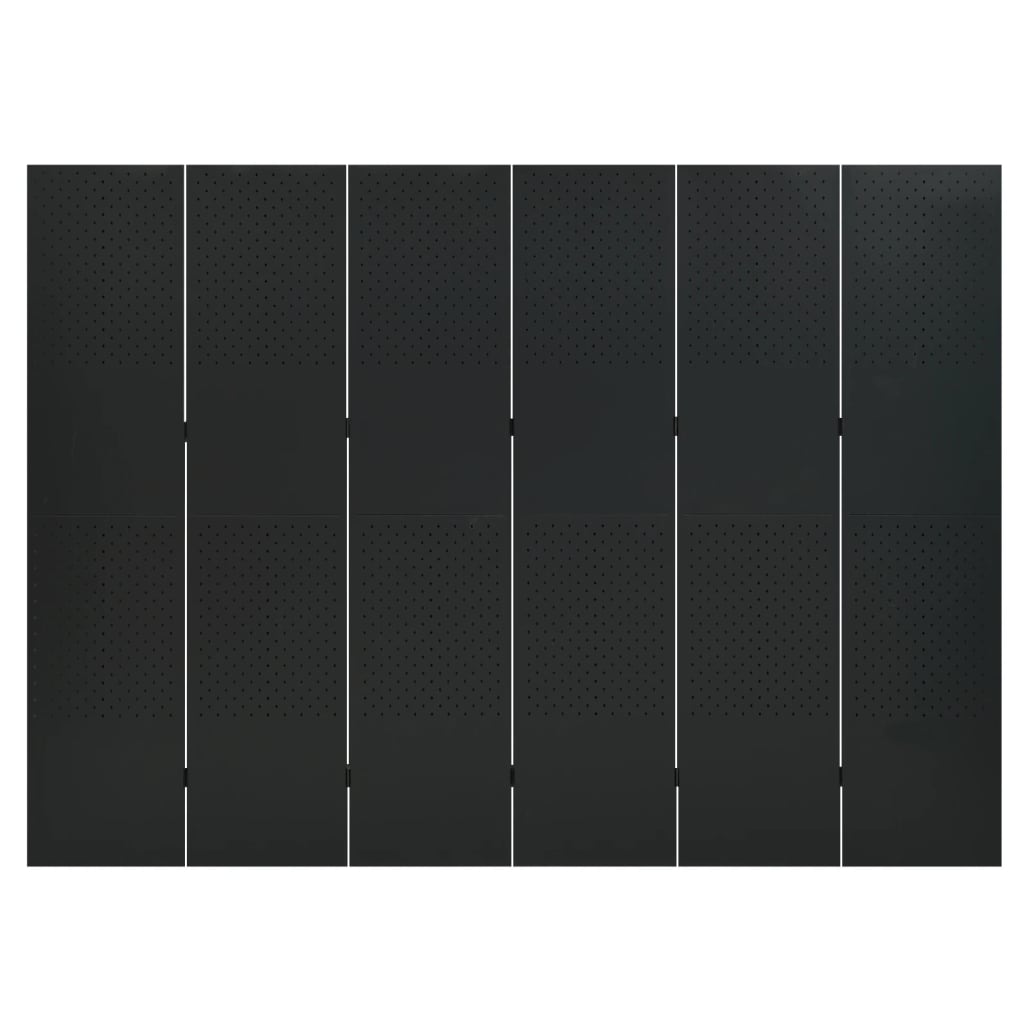 6-panels rumdeler 240x180 cm stål sort