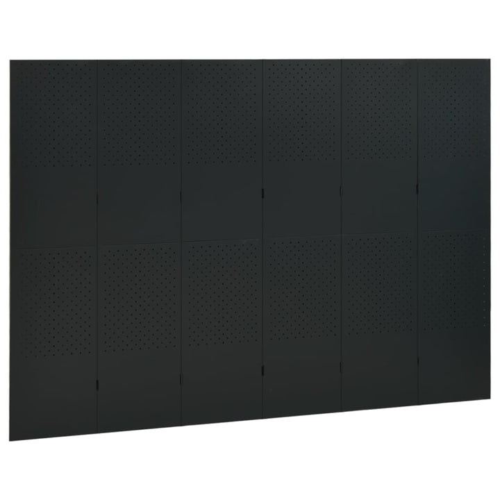6-panels rumdeler 240x180 cm stål sort