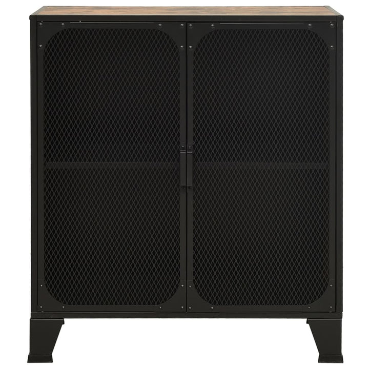 opbevaringsskab 72x36x82 cm metal og MDF rustikbrun