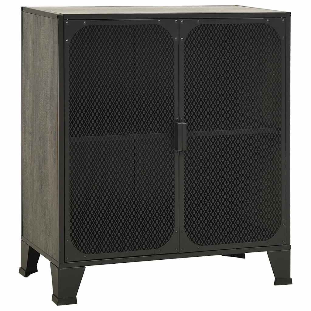 opbevaringsskab 72x36x82 cm metal og MDF grå