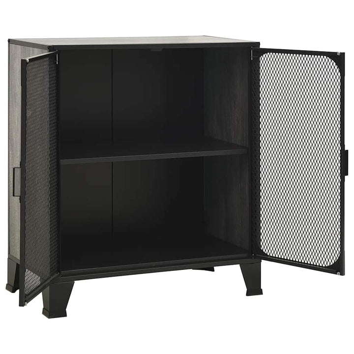 opbevaringsskab 72x36x82 cm metal og MDF grå