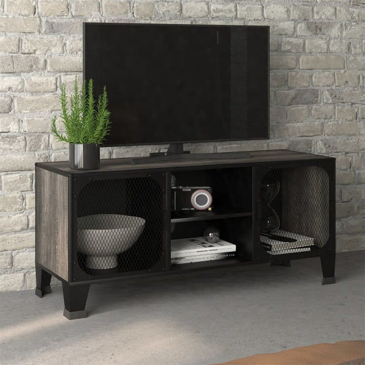 tv-skab 105x36x47 cm metal og MDF grå