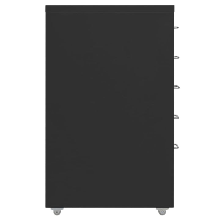 mobilt arkivskab 28x41x69 cm metal sort