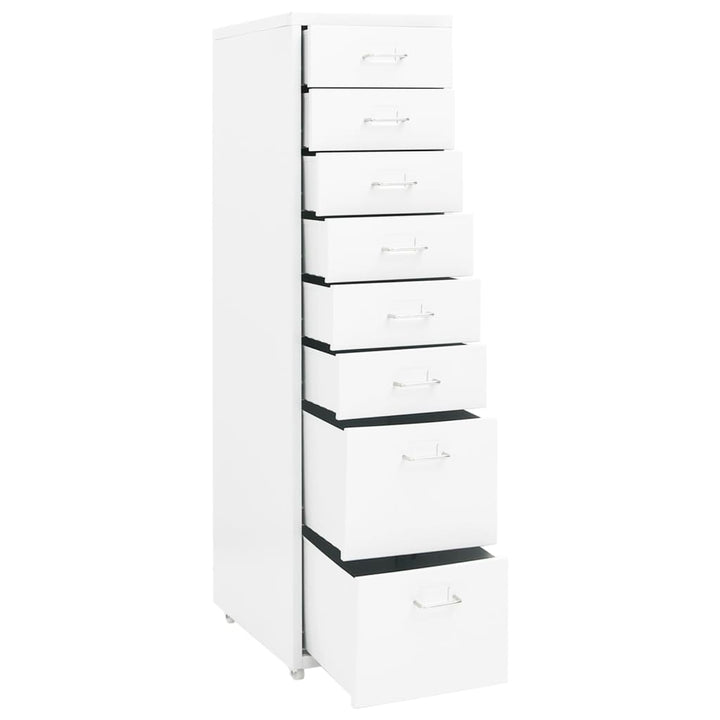 mobilt arkivskab 28x41x109 cm metal hvid