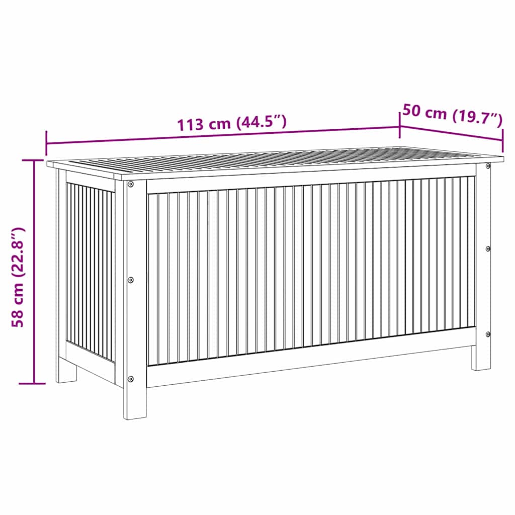 haveopbevaringsboks 113x50x58 cm massivt akacietræ