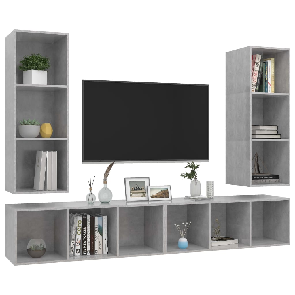 | Væg TV Skab | Vægmonteret 4 pcs 37 x 37 x 107,5 cm