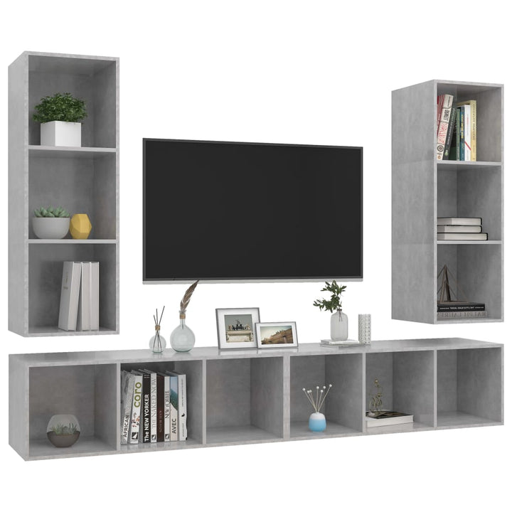 | Væg TV Skab | Vægmonteret 4 pcs 37 x 37 x 107,5 cm