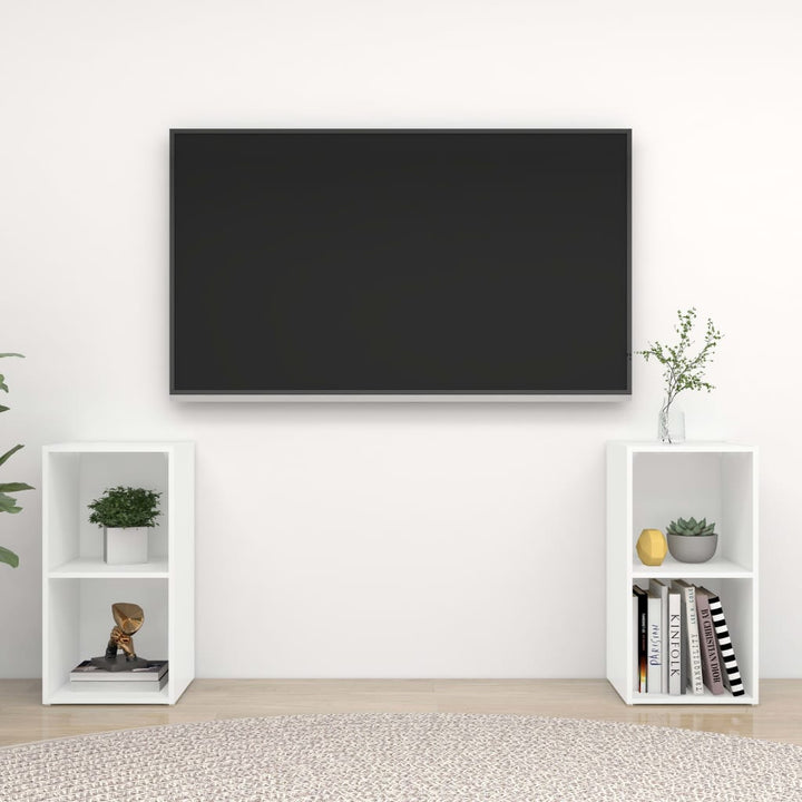 tv-skabe 2 stk. 72x35x36,5 cm konstrueret træ hvid