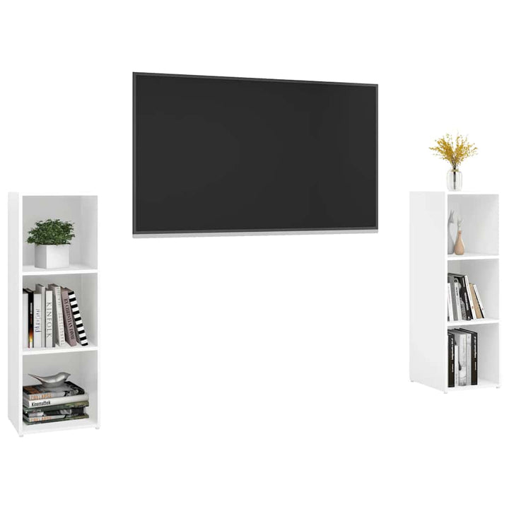 tv-skabe 2 stk. 107x35x37 cm konstrueret træ hvid