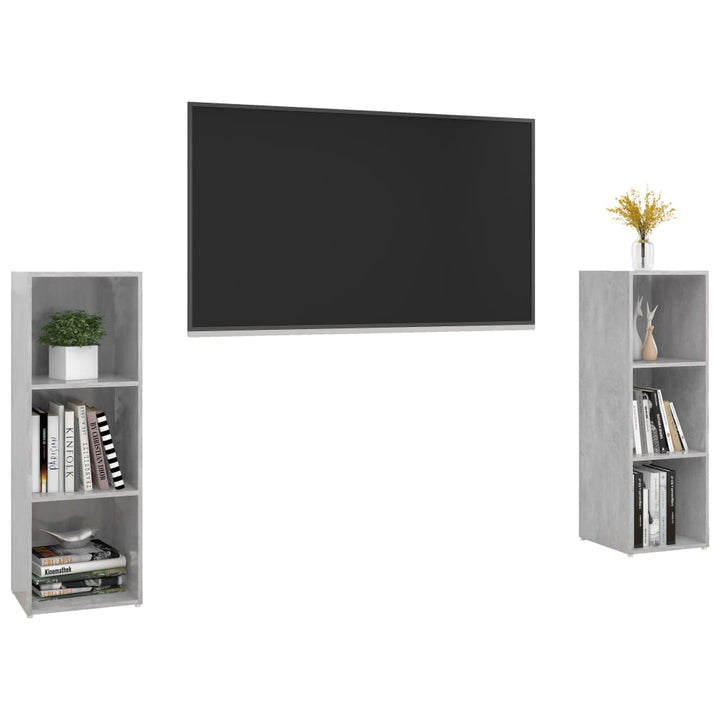 tv-skabe 2 stk. 107x35x37 cm konstrueret træ betongrå