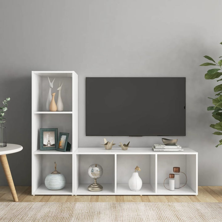 tv-skabe 2 stk. 107x35x37 cm konstrueret træ hvid