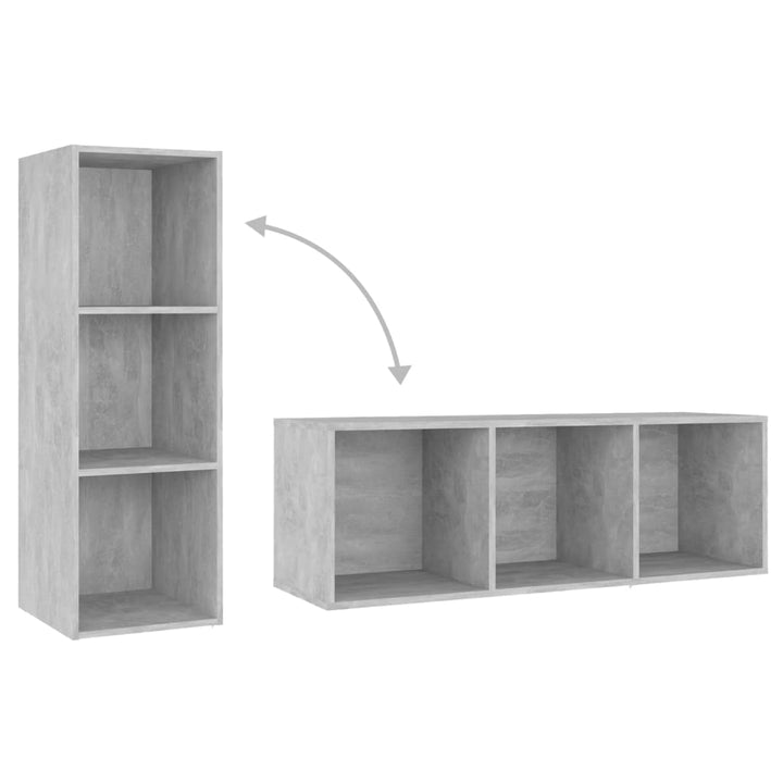 tv-skabe 2 stk. 107x35x37 cm konstrueret træ betongrå
