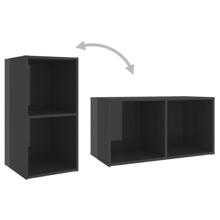 tv-skabe 2 stk. 72x35x36,5 cm konstrueret træ grå højglans