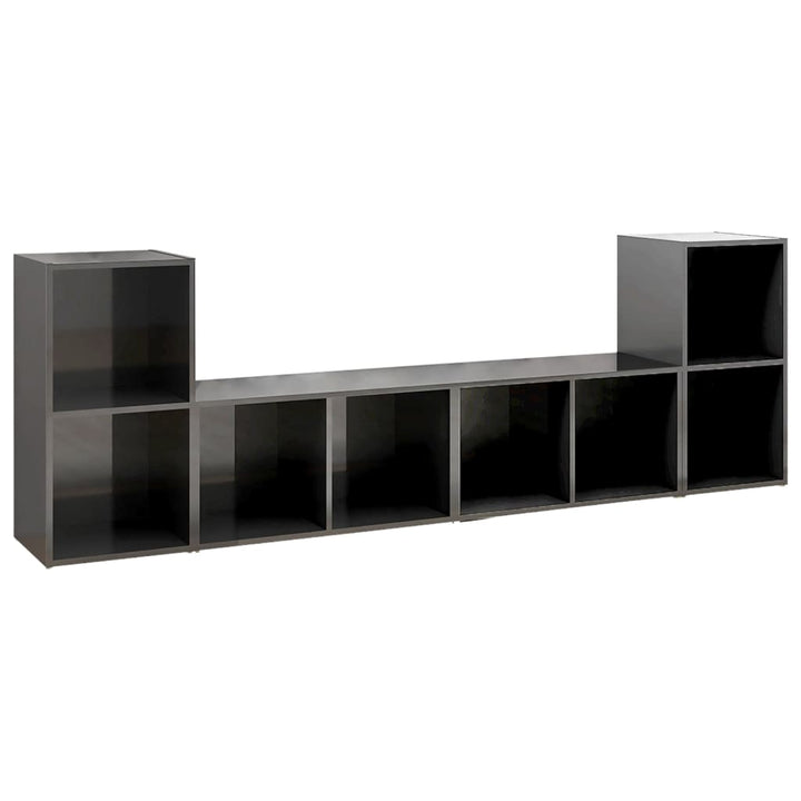 tv-skabe 4 stk. 72x35x36,5 cm konstrueret træ grå højglans