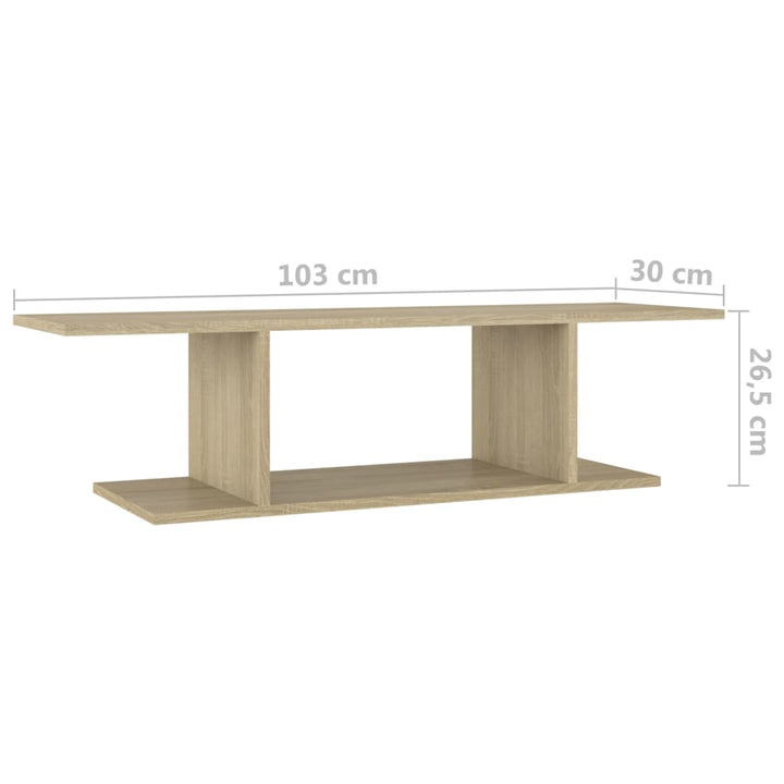 væghængt tv-skab 103x30x26,5 cm sonoma-eg