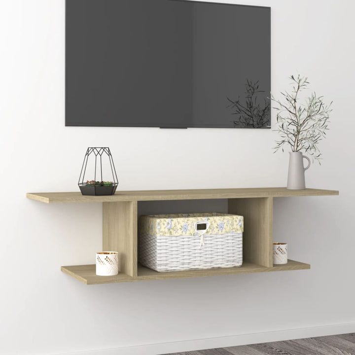 væghængt tv-skab 103x30x26,5 cm sonoma-eg