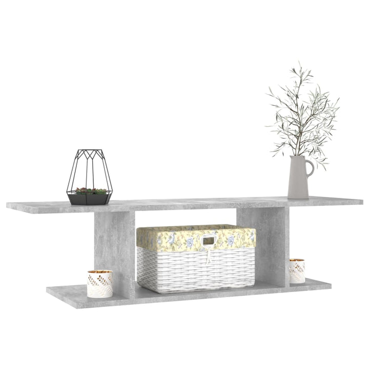 væghængt tv-skab 103x30x26,5 cm betongrå