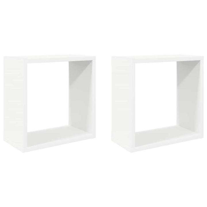 væghylder 2 stk. 30x15x30 cm kubeformet hvid