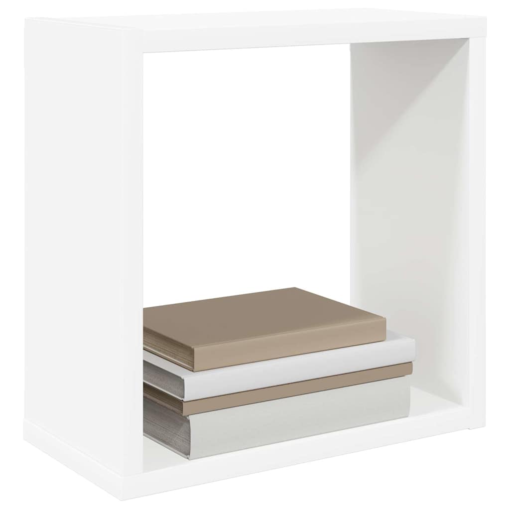 væghylder 2 stk. 30x15x30 cm kubeformet hvid