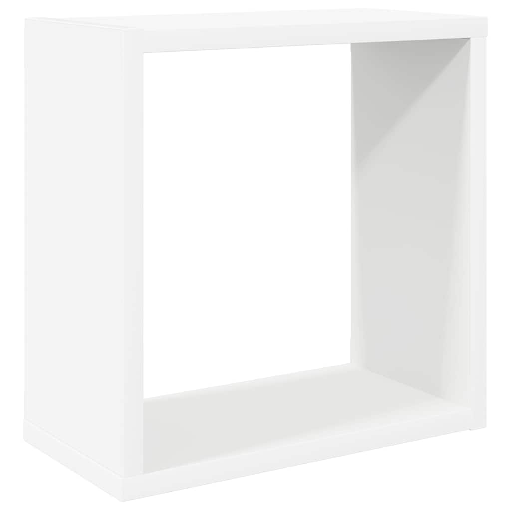 væghylder 2 stk. 30x15x30 cm kubeformet hvid